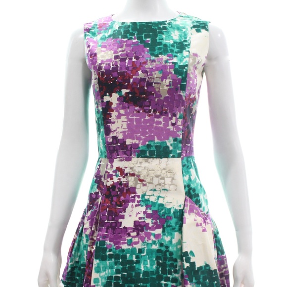 Oscar de la Renta Dresses & Skirts - OSCAR DE LA RENTA PURPLE & GREEN PRINT DRESS 8